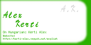 alex kerti business card